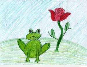 Раскраска жаба и роза #5 #305513