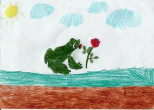 Раскраска жаба и роза #9 #305517