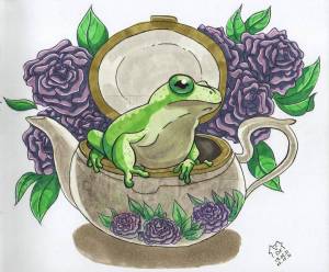 Раскраска жаба и роза #10 #305518