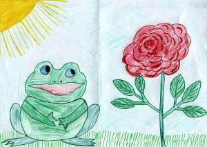 Раскраска жаба и роза #13 #305521