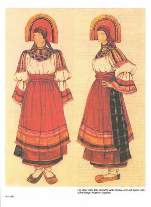 Раскраска женский народный костюм русский #15 #306481