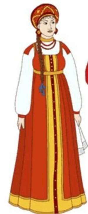 Раскраска женский народный костюм русский #17 #306483