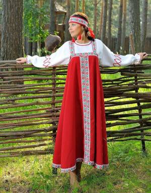Раскраска женский народный костюм русский #23 #306489