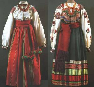 Раскраска женский народный костюм русский #24 #306490