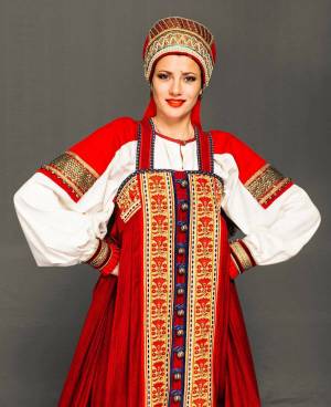 Раскраска женский народный костюм русский #33 #306499