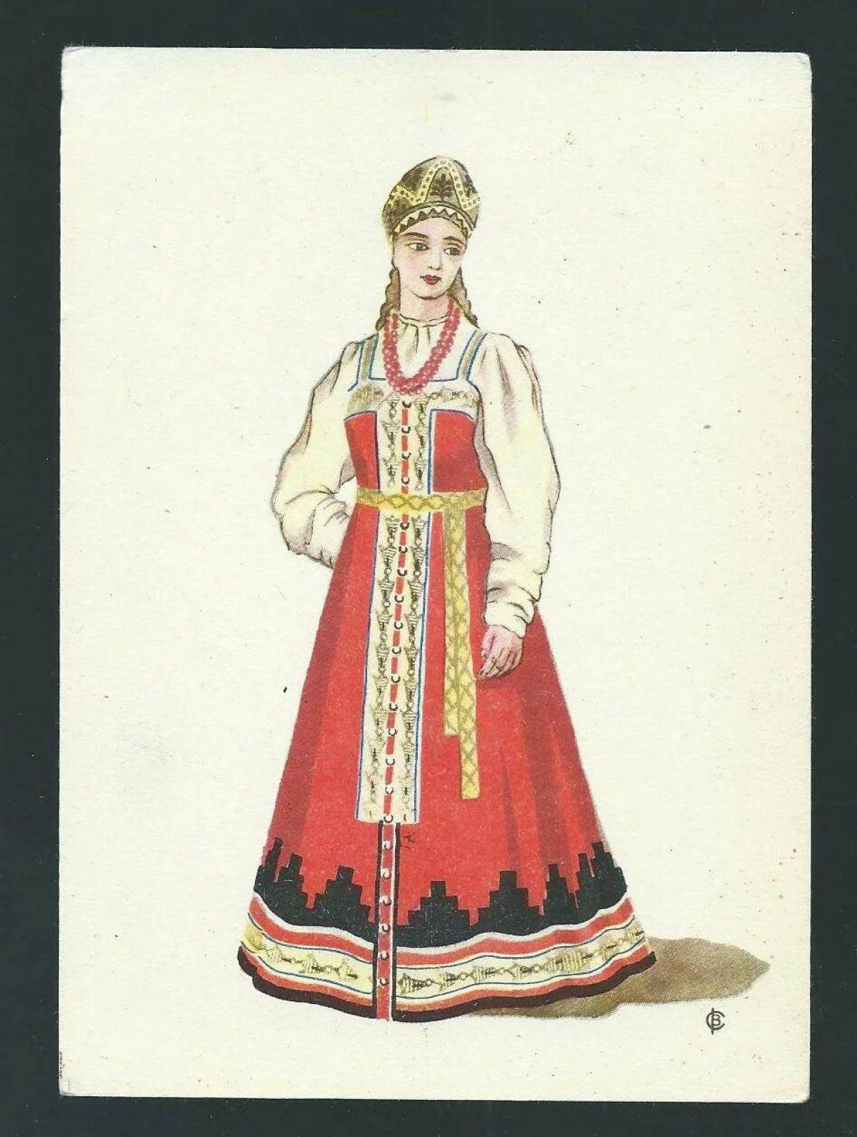 Женский народный костюм русский #5