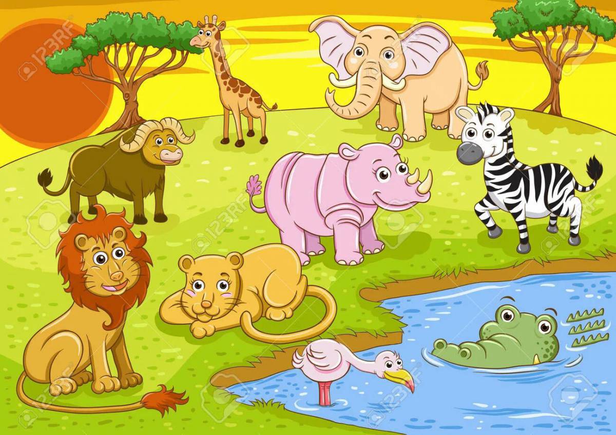 Животные африки для детей 4 5 лет #21