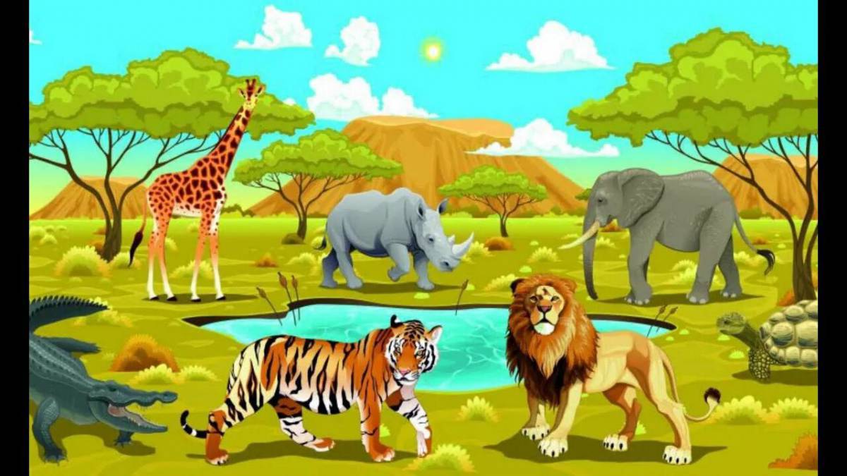 Животные африки для детей 6 7 лет #34