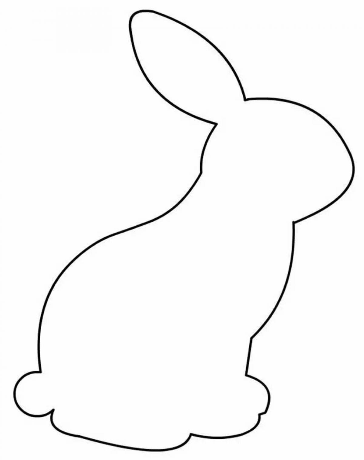Шаблон пасхального кролика. Зайчик контур сбоку. Заяц трафарет сбоку.