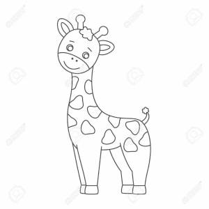 Раскраска жираф без пятен для детей #13 #309001