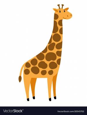Раскраска жираф без пятен для детей #28 #309016