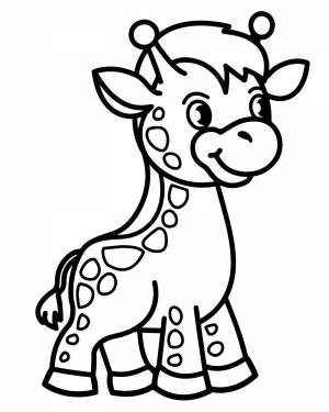 Раскраска жираф для детей 2 3 лет #22 #309046