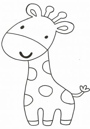 Раскраска жираф для детей 2 3 лет #26 #309050