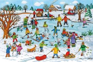 Раскраска занятия людей зимой #13 #311540