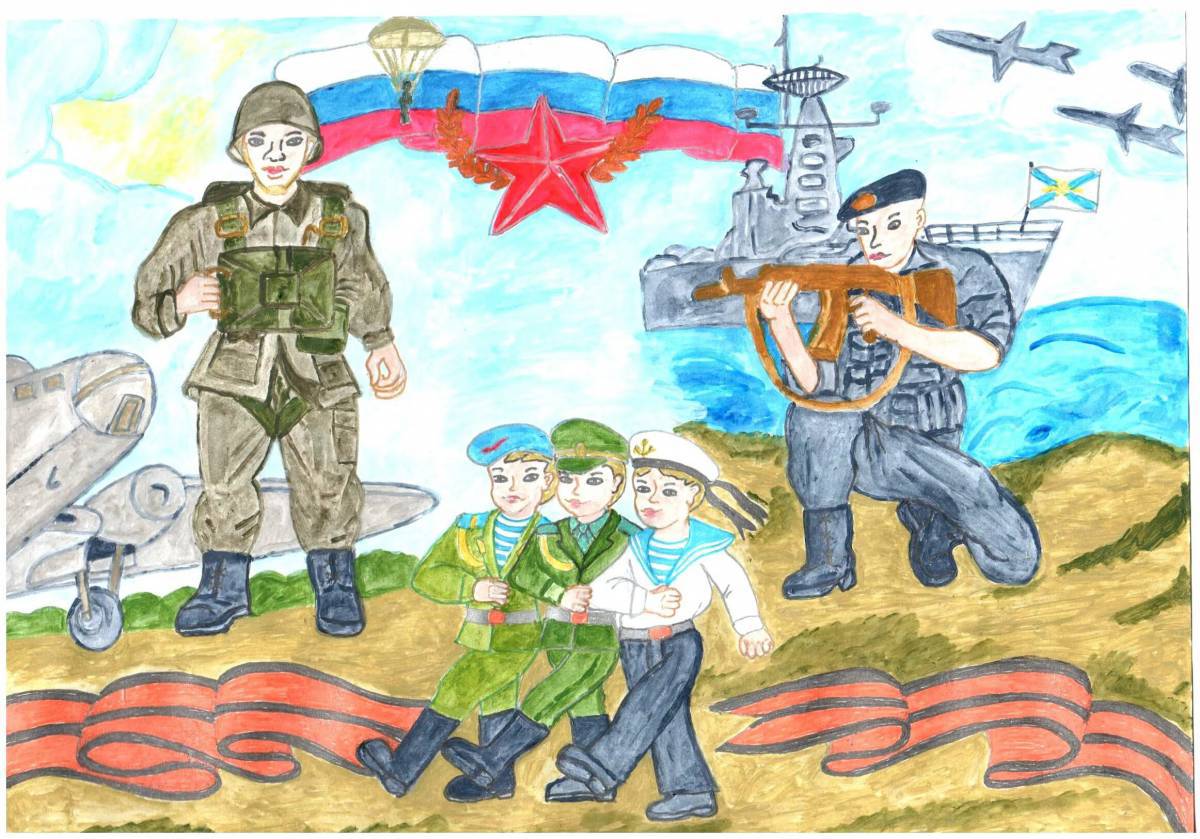 Защитники отечества рисунок #20