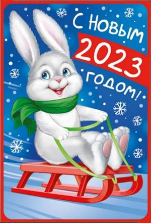 Раскраска заяц 2023 новый год #3 #312132