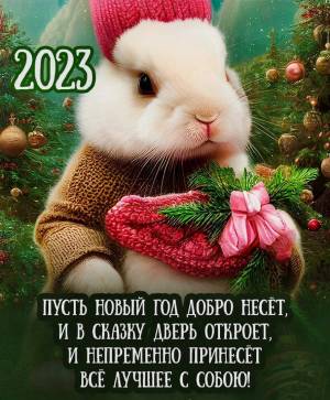 Раскраска заяц 2023 новый год #27 #312156