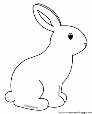 Раскраска заяц для детей для 3 лет #7 #312353