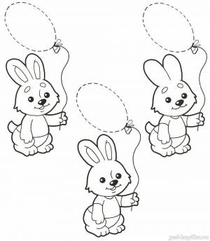 Раскраска заяц для детей для 3 лет #10 #312356