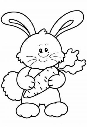 Раскраска заяц для детей для 3 лет #17 #312363
