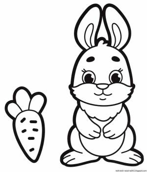 Раскраска заяц для детей для 3 лет #34 #312380