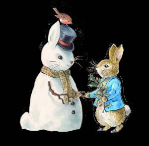 Раскраска заяц и снеговик #19 #312476