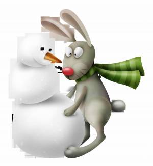 Раскраска заяц и снеговик #28 #312485