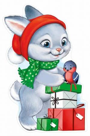 Раскраска заяц новый год #34 #312714