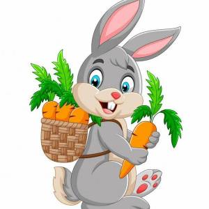 Раскраска заяц с морковкой для детей #1 #312754