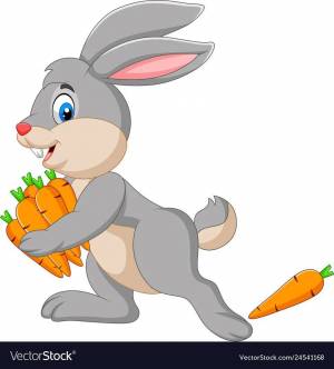 Раскраска заяц с морковкой для детей #2 #312755
