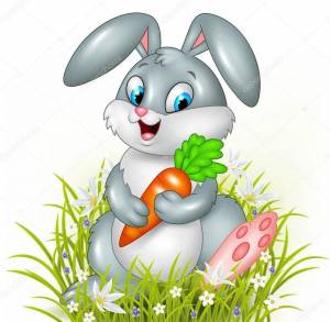Раскраска заяц с морковкой для детей #8 #312761