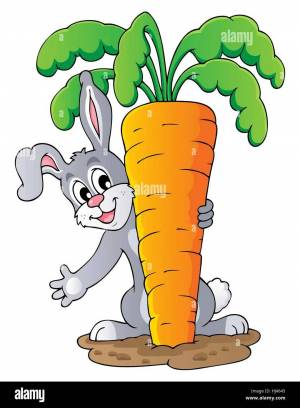 Раскраска заяц с морковкой для детей #10 #312763