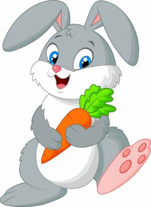 Раскраска заяц с морковкой для детей #15 #312768