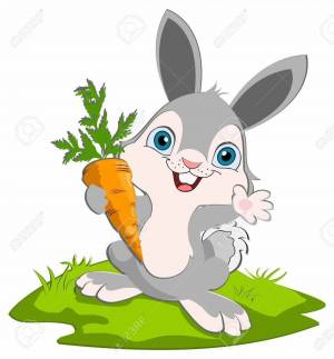 Раскраска заяц с морковкой для детей #17 #312770