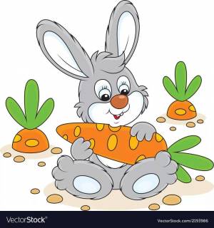 Раскраска заяц с морковкой для детей #19 #312772