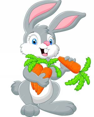 Раскраска заяц с морковкой для детей #23 #312776