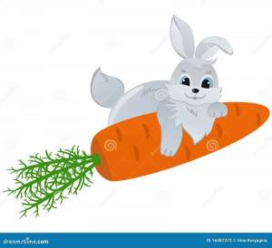 Раскраска заяц с морковкой для детей #30 #312783