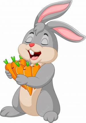 Раскраска заяц с морковкой для детей #31 #312784