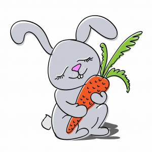 Раскраска заяц с морковкой для детей #32 #312785