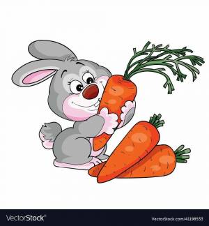 Раскраска заяц с морковкой для детей #34 #312787