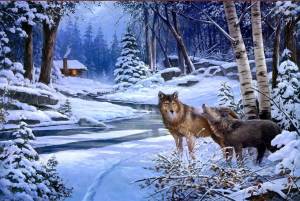 Раскраска звери в зимнем лесу #25 #313367