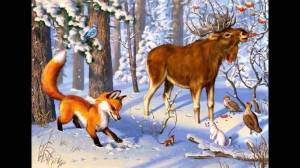 Раскраска звери зимой в лесу #15 #313549