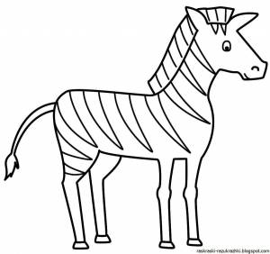 Раскраска зебра без полосок для детей #10 #314328