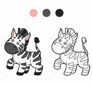 Раскраска зебра для детей 3 4 лет #17 #314402