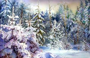 Раскраска зима в лесу для детей #4 #315119
