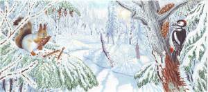 Раскраска зима в лесу для детей #13 #315128