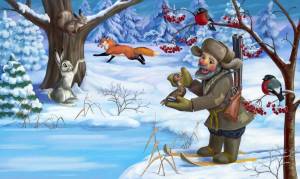 Раскраска зима в лесу для детей #25 #315140