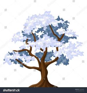 Раскраска зимнее дерево для детей #17 #315534