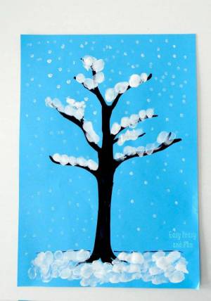 Раскраска зимнее дерево для детей 3 4 лет #1 #315555
