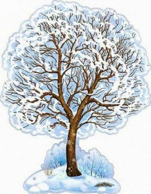 Раскраска зимнее дерево для детей 3 4 лет #11 #315565